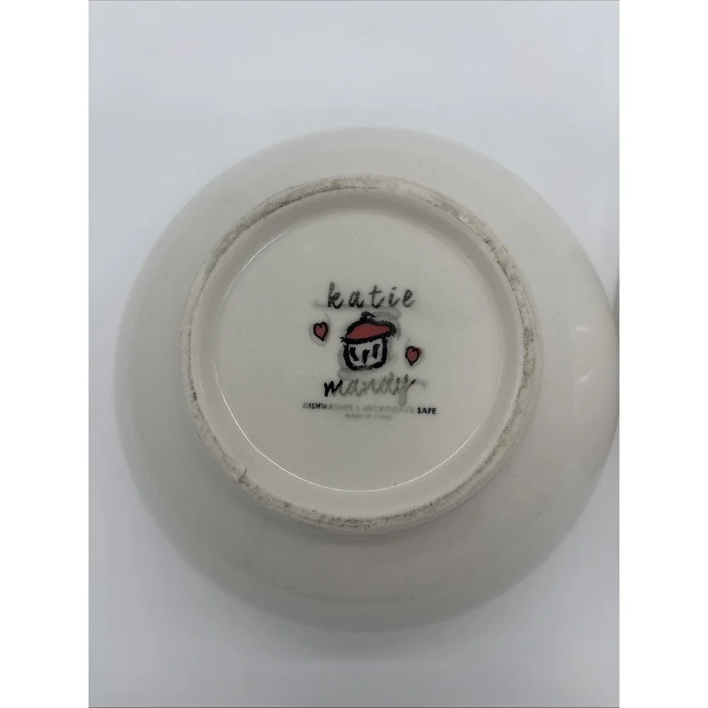 Katie & Mandy Anthropologie Striped Bowl Live What You Love Never Give Up Cereal